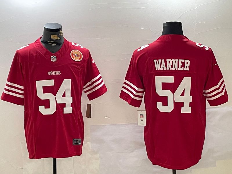 Men San Francisco 49ers #54 Warner Red Three generations 2024 Nike Vapor Limited NFL Jersey style 4->san francisco 49ers->NFL Jersey